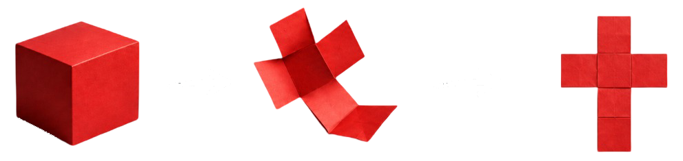 A box unfolds and reassembles into a cross, illustrating faith moving from boxed up to unboxed